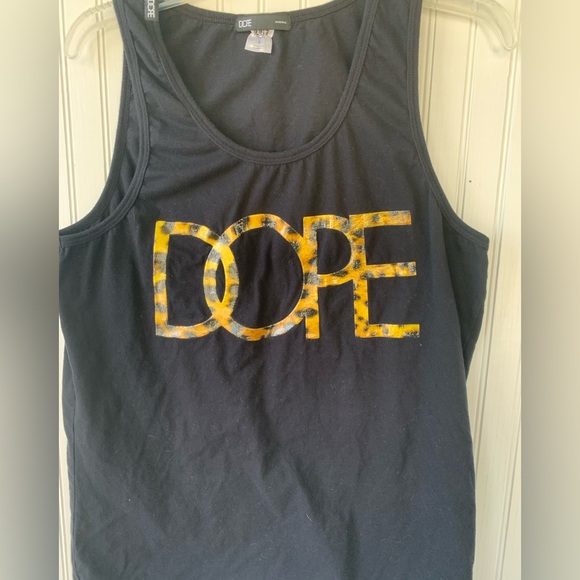 Dope Tank top (Large) Black w leopard print dope on front - Picture 3 of 4
